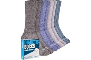 Doctor's Select Diabetic Socks for Men and Women - 4 Pairs Neuropathy Socks | Socks for Diabetics Men | Mens Diabetic Socks