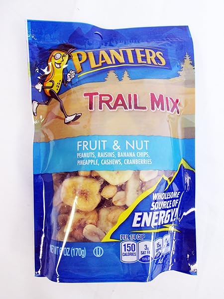 PLANTERS 422519 TRAIL MIX, FRUIT, NUT FLAVOR, 6 OZ BAG