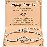 Tarsus Love Knot Bracelet Birthday Jewelry, 16th/18th/21st/30th/40th/50th Birthday Gifts for Women Her Girls Female