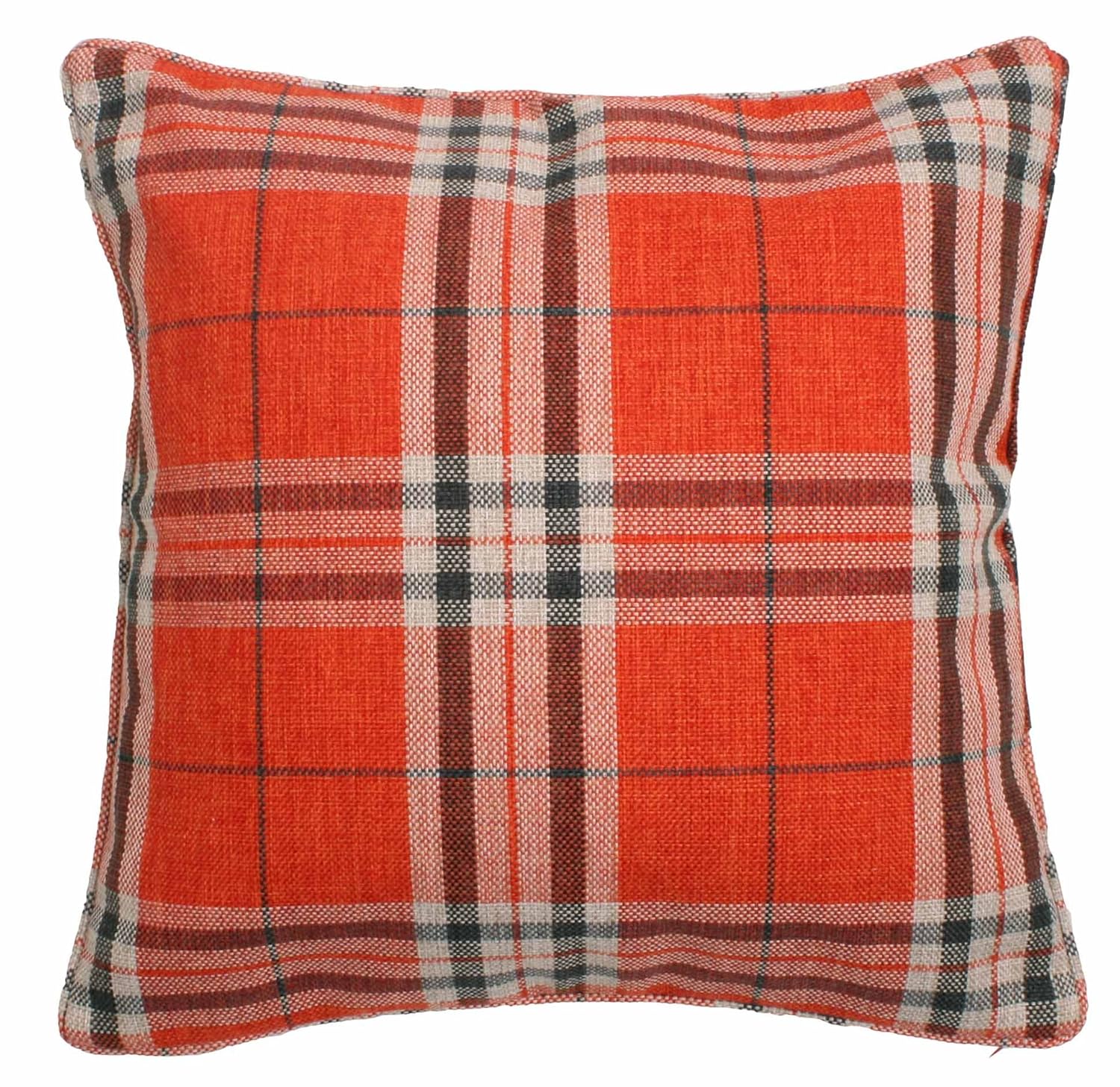 Luxury Orange Tartan Check Soft Touch Cushion Cover Hugo Check Scatter Cover Amazon.co.uk