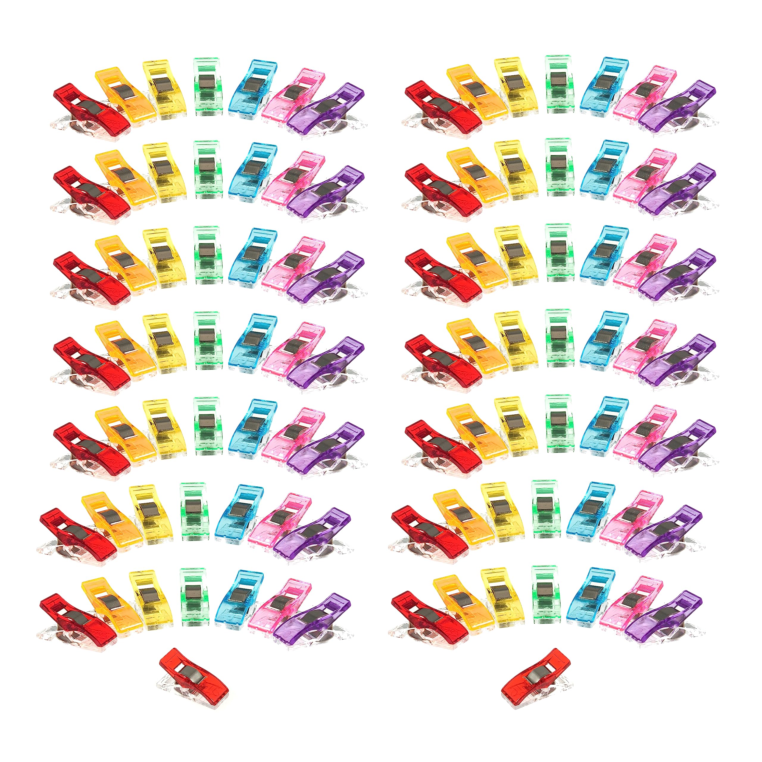 Milward Fabric, Sewing, Wonder, Quilters Clips, Assorted Bright Neon Colours, 100 PCS