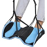 Everlasting Comfort Airplane Foot Hammock - Memory Foam Foot Rest for Plane Travel - Portable Foot Rest for Air Travel, Desk & Car - Airplane Essentials Foot Hammock for Plane Travel