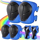 Knee Pads for Kids 3-14 Years Toddler Knee and Elbow Pads with Wrist Guards 3 in 1 for Bicycle Scooter Roller Skates Skateboarding (Yellowpinkblue, Small)