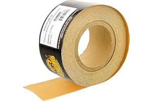 Dura-Gold Premium - 220 Grit Gold - Hook & Loop Backing Longboard Continuous Sandpaper Roll, 2-3/4" Wide, 12 Yards Long - For Automotive & Woodworking Air File Long Board Sanders, Hand Sanding Blocks