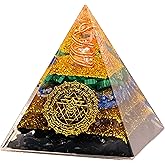 Tourmaline Orgone Pyramid Charged for Wealth, Happiness, and Good Fortune, Genuine Crystals and Healing Stones, Malachite, Lapis Lazuli, Amethyst, orgonite Chakra Pyramid Crystal, Energy Generator