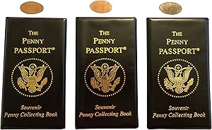 3 Penny Passport Souvenir Elongated Coin Albums With Free Pressed Pennies
