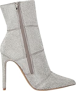 winona metallic rhinestone booties