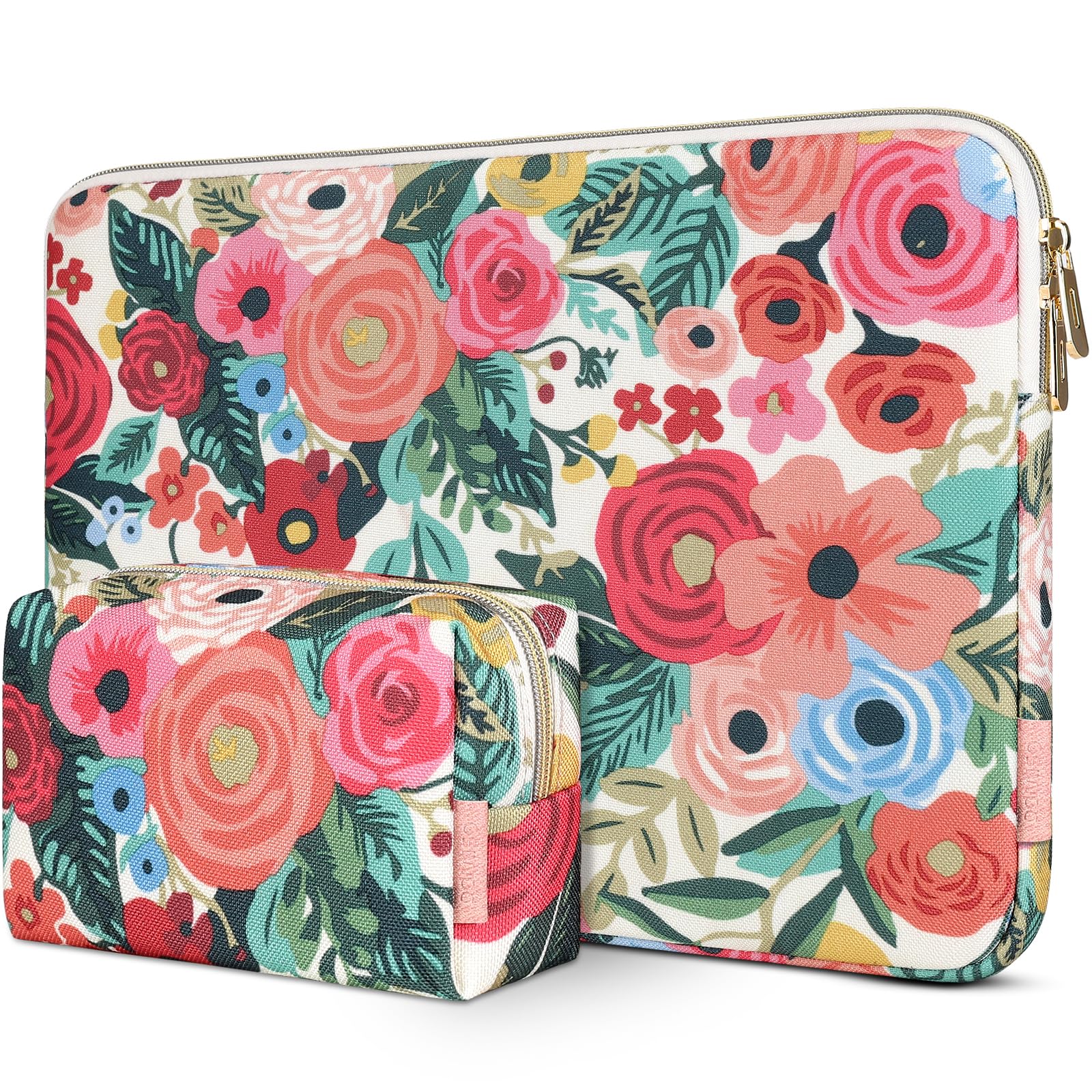 Photo 1 of DOMISO 17.3 inch Laptop Sleeve Case Water-Resistant Computer Cover Bag with Small Pocket for HP, Dell, Asus Notebook,Rose
