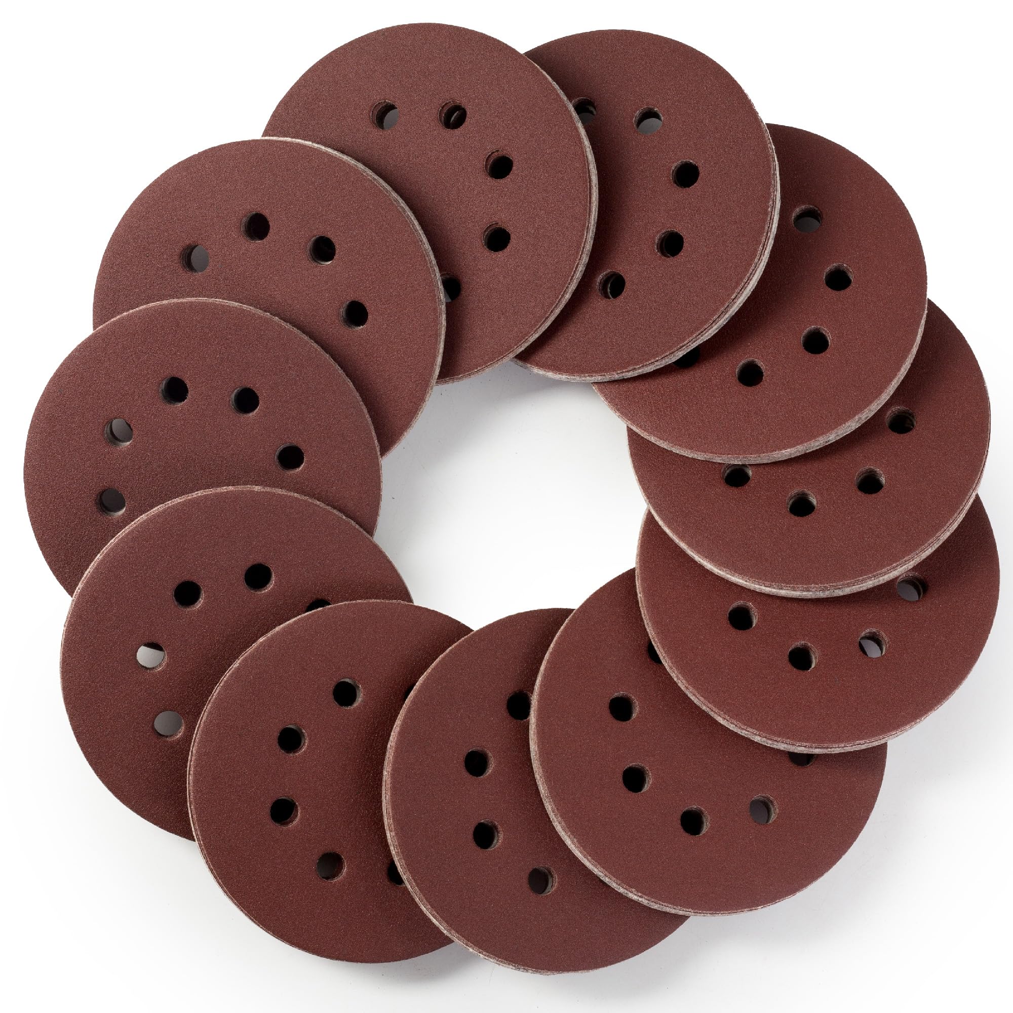S SATC Sanding Discs 180 Grit 110PCS Orbital Sander Discs 125mm Hook and Loop Round Orbital Sander Pads for Sanding