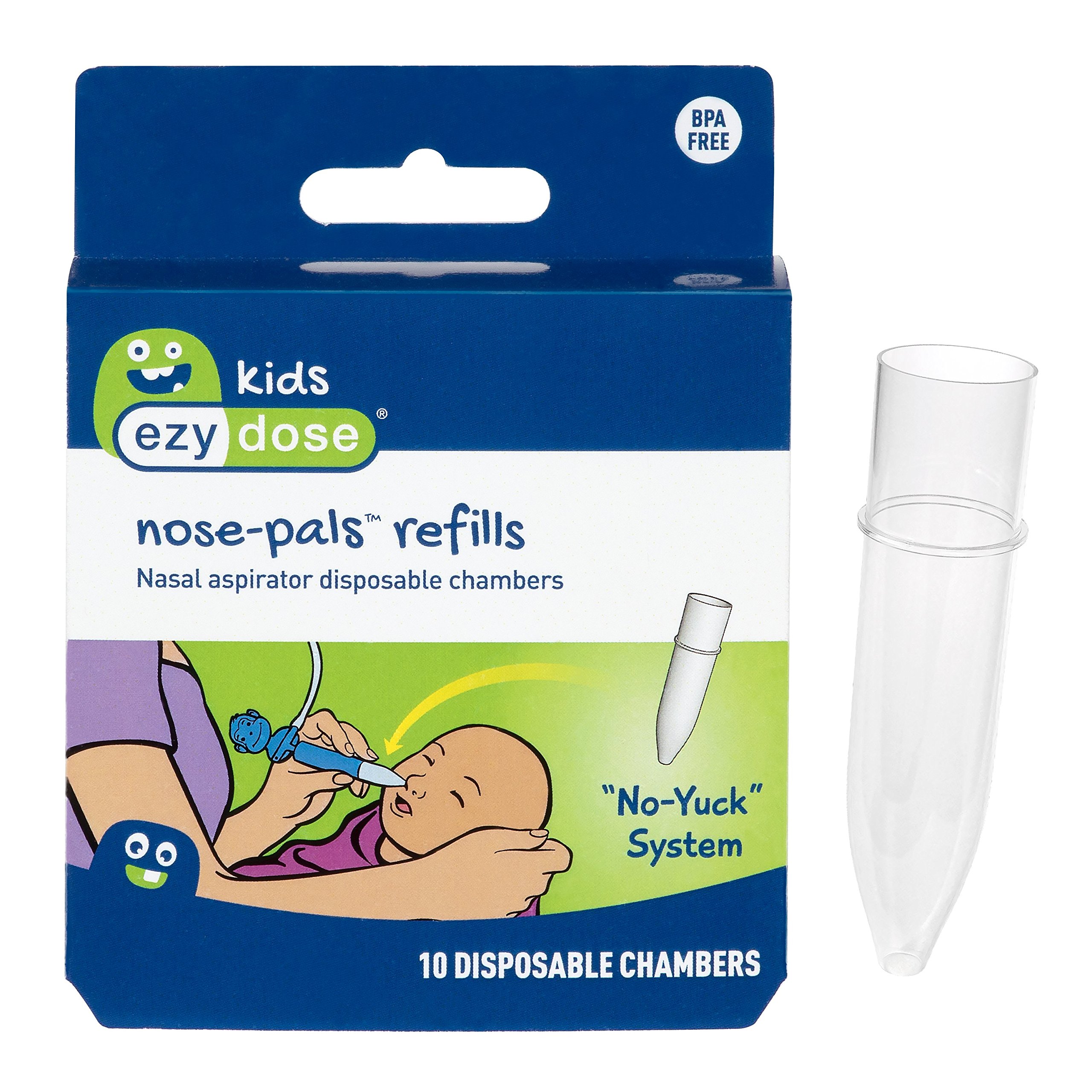 Ezy Dose Kids Nasal Aspirator Storage Refills, Sinus Relief and Mucus Sucker for Baby and Toddler, Nose-Pals, Convenient and Easy to Use, Disposable Chambers, BPA Free