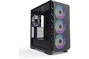 Montech AIR 903 MAX, E-ATX Mid Tower Case, High Airflow, 3X 140mm ARGB PWM & 1x 140mm PWM Fans Pre-Installed, Tempered Glass Side Panel, Mesh Front, Type-C, Support 4090 GPUs, Black