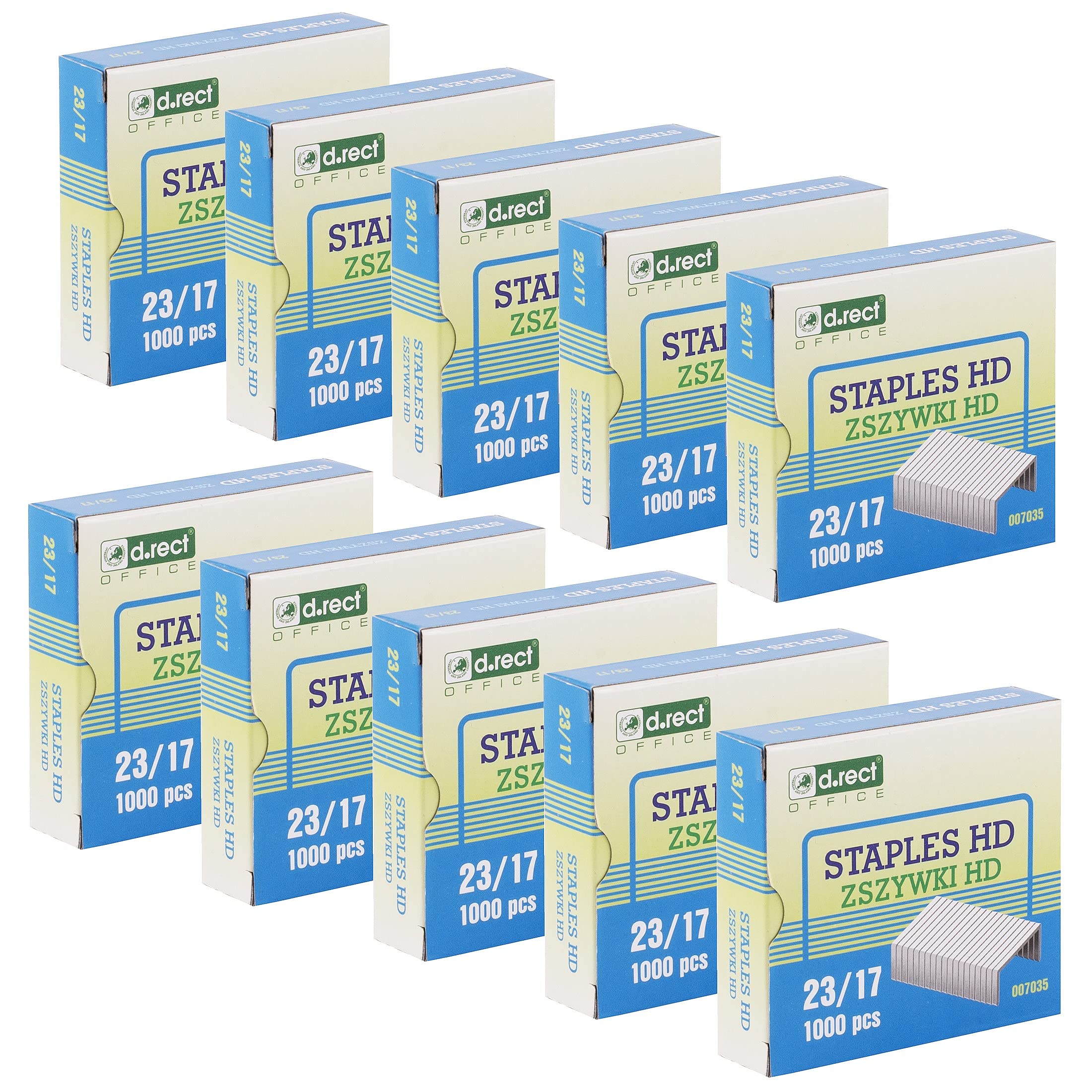 D.RECT Staples 23/17 | Staples for Office Staplers | Stapler Staples | Pack of 10,000 | 10 x 1000 Pieces