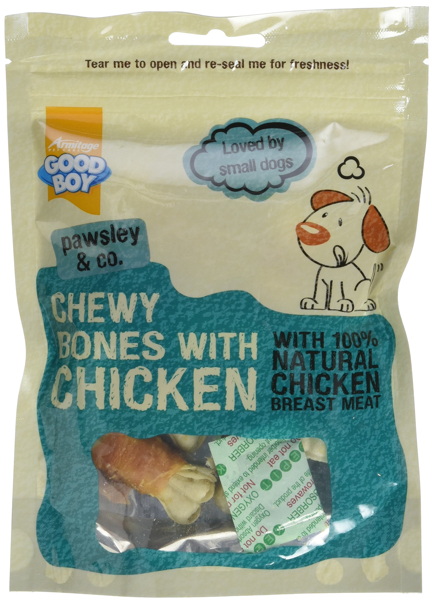 Good Boy Chicken Wrapped Bones - Natural Dog Treats - Low Fat - Bulk Box - 10 x 80g