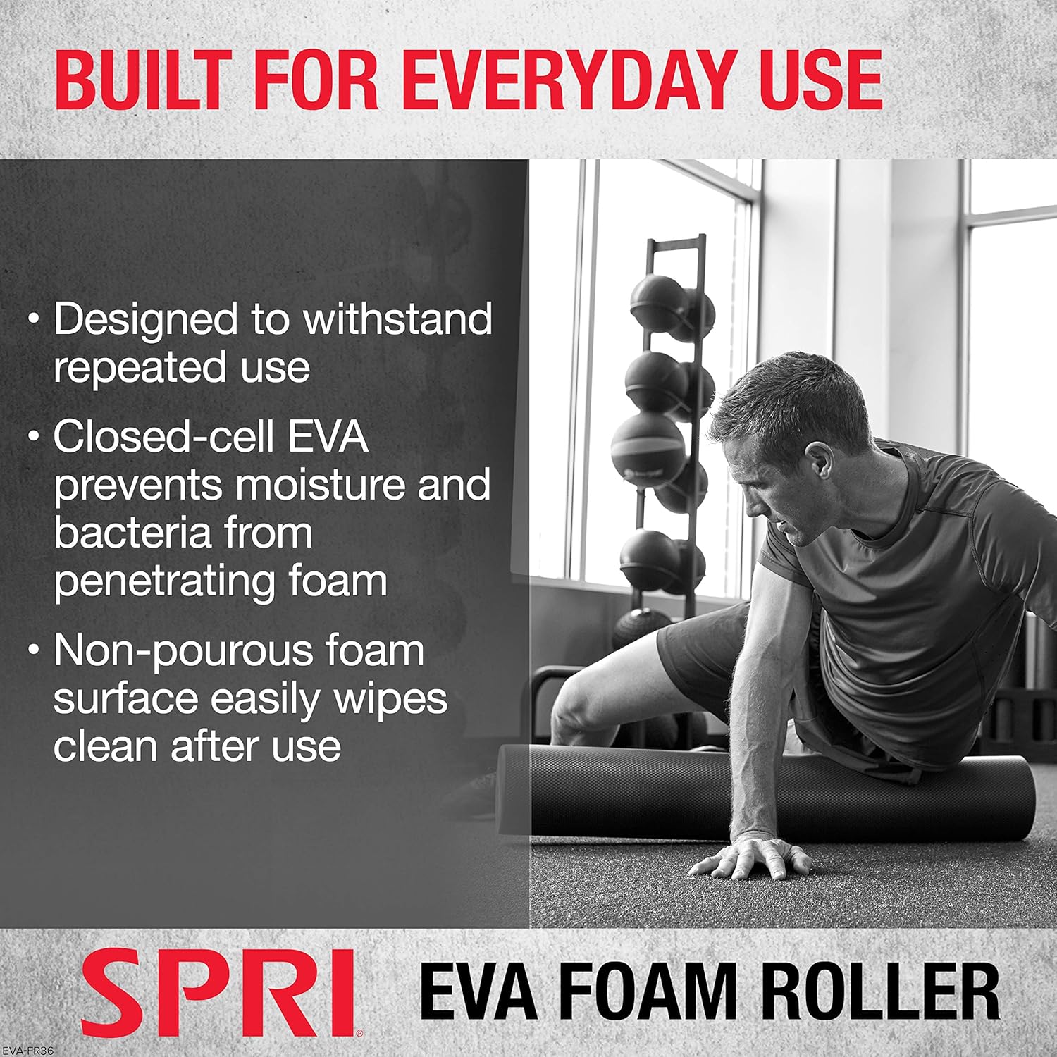 SPRI Foam Roller Round High Density Closed Cell EVA Foam, 36-Inch : Exercise Foam Rollers : Sports & Outdoors