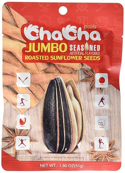 CHACHA JUMBO SUNFLOWER SEEDS SEASONED FLAVOR, 1.8 OUNCE (PACK OF 15)
