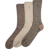 Polo Ralph Lauren mens Super Soft Ragg Casual Crew Socks - 3 Pair Pack - Heel-toe Reinforcement