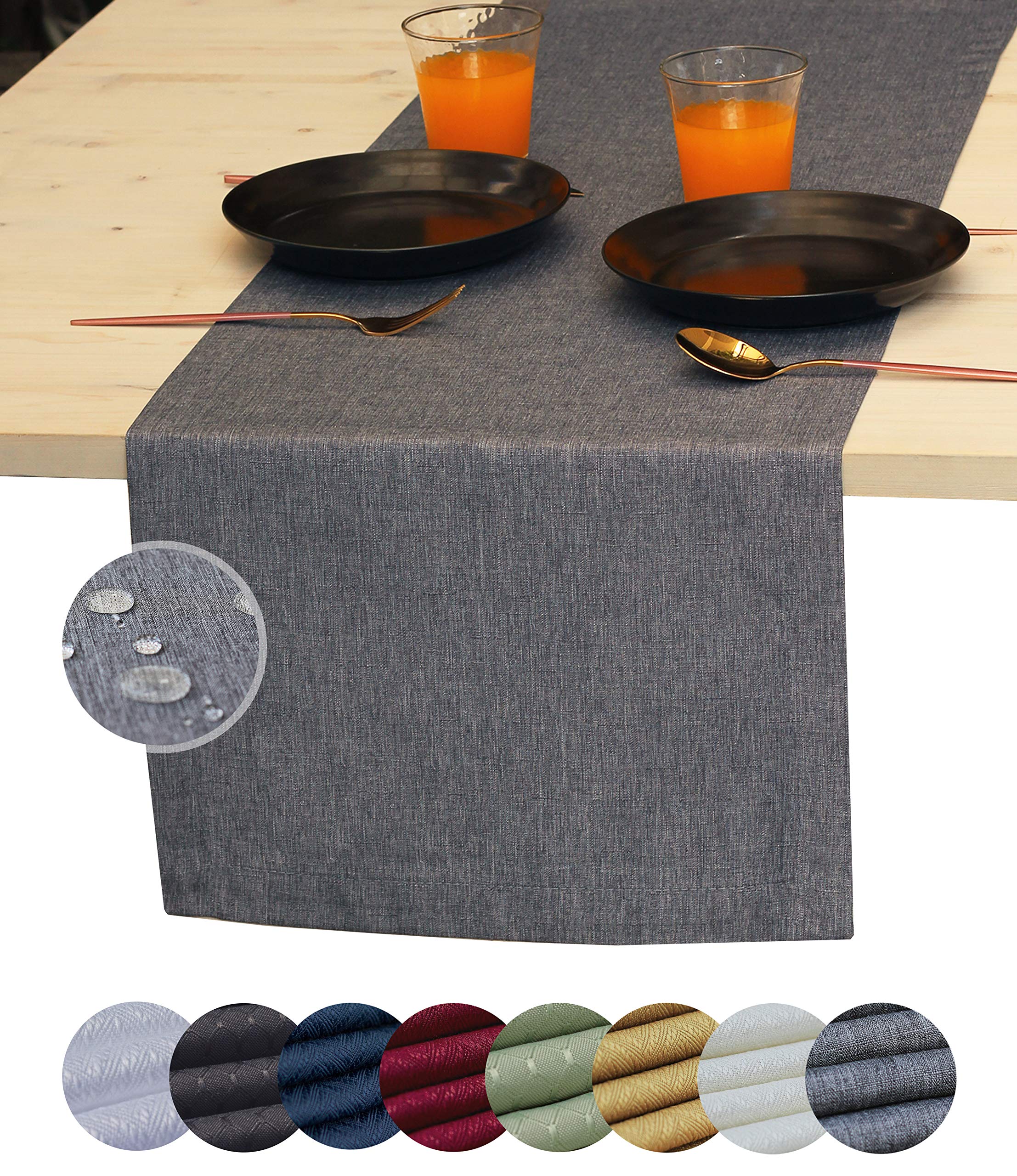 Grey Table Runner 48 inch, Gray Dresser Scarf, Waterproof Coffee Table Runner, Outdoor Small Dining Table Runners, Decor for Fiesta, Dinner Parties, Wedding, Thanksgiving, Halloween, Christmas