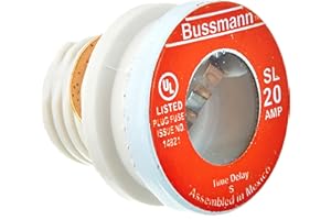 Bussmann SL-20 20 Amp Time Delay Loaded Link Rejection Base Plug Fuse, 125V UL Listed, 4-Pack