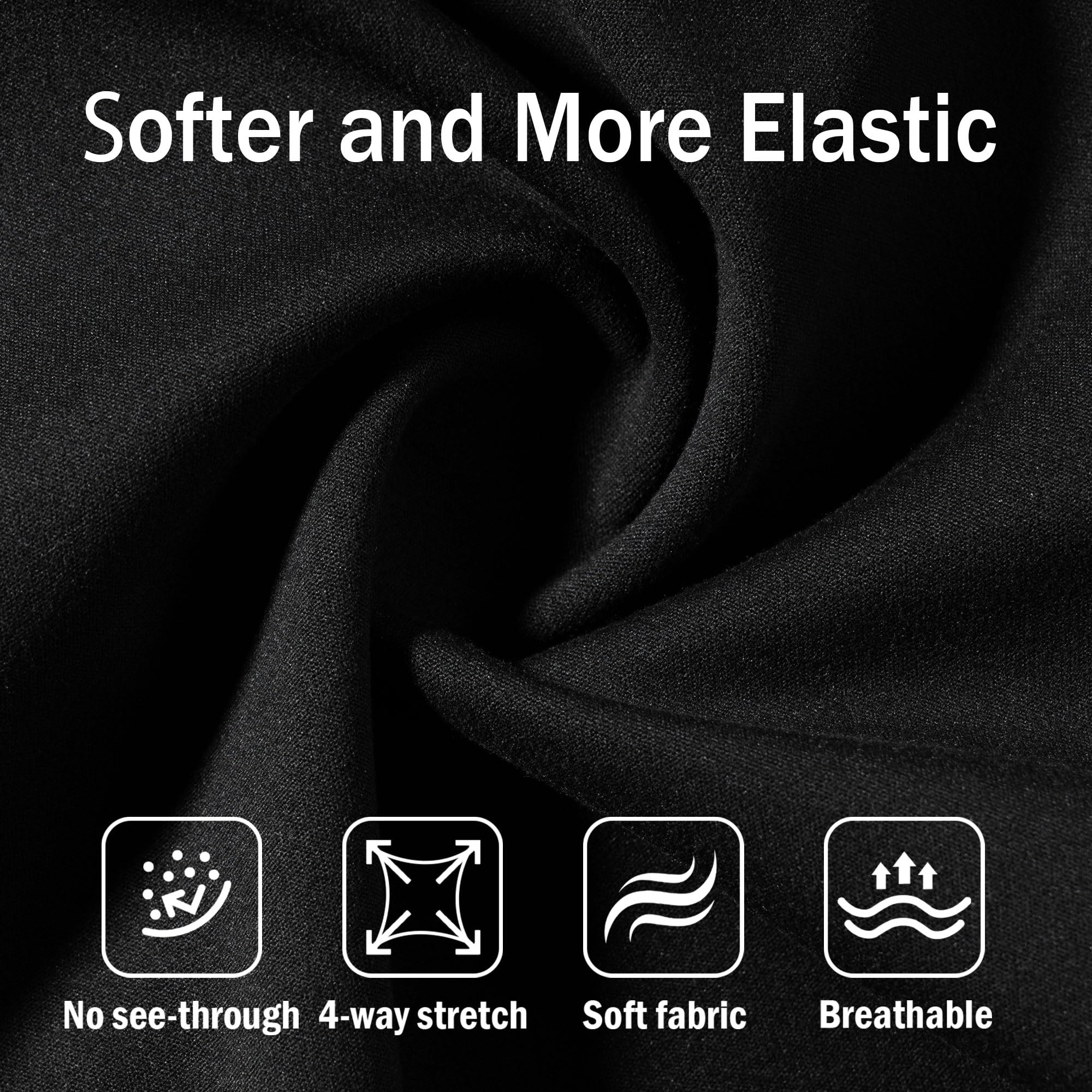 adorence Sport Leggings Damen 3/4, Capri Leggings Damen mit 5 Taschen, Blickdicht Sporthose High Waist Yogahose Laufhose Fitnesshose -Schwarz,S 3