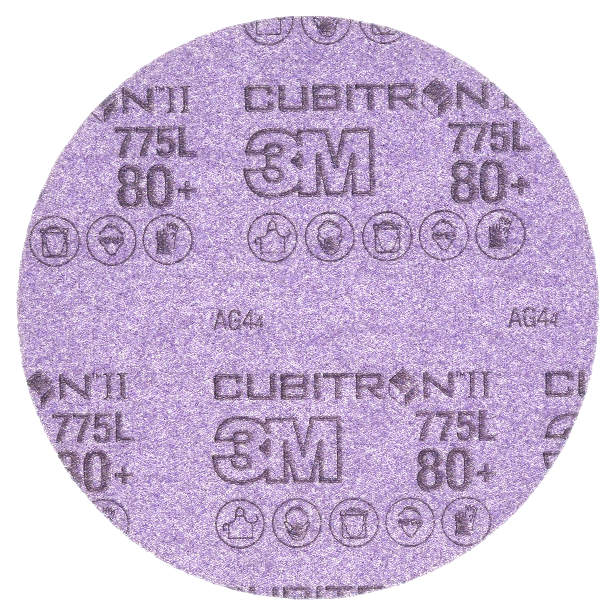 3M Cubitron II Hookit Film Disc 775L, Hook and Loop Fast Cutting, 152 mm No Hole 80+