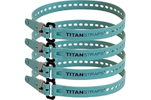 TITANSTRAPS Titan Utility Straps – Mini Straps Set to Organize Computer Cables, Arts & Crafts, and Fishing Rods (15" Length / 4-Pack, Slate)