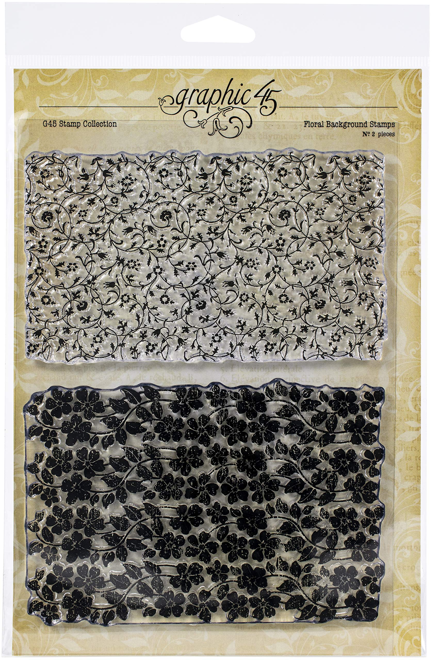 Graphic 45 Staples Stamps FLORL BKGD, Assorted, One Size