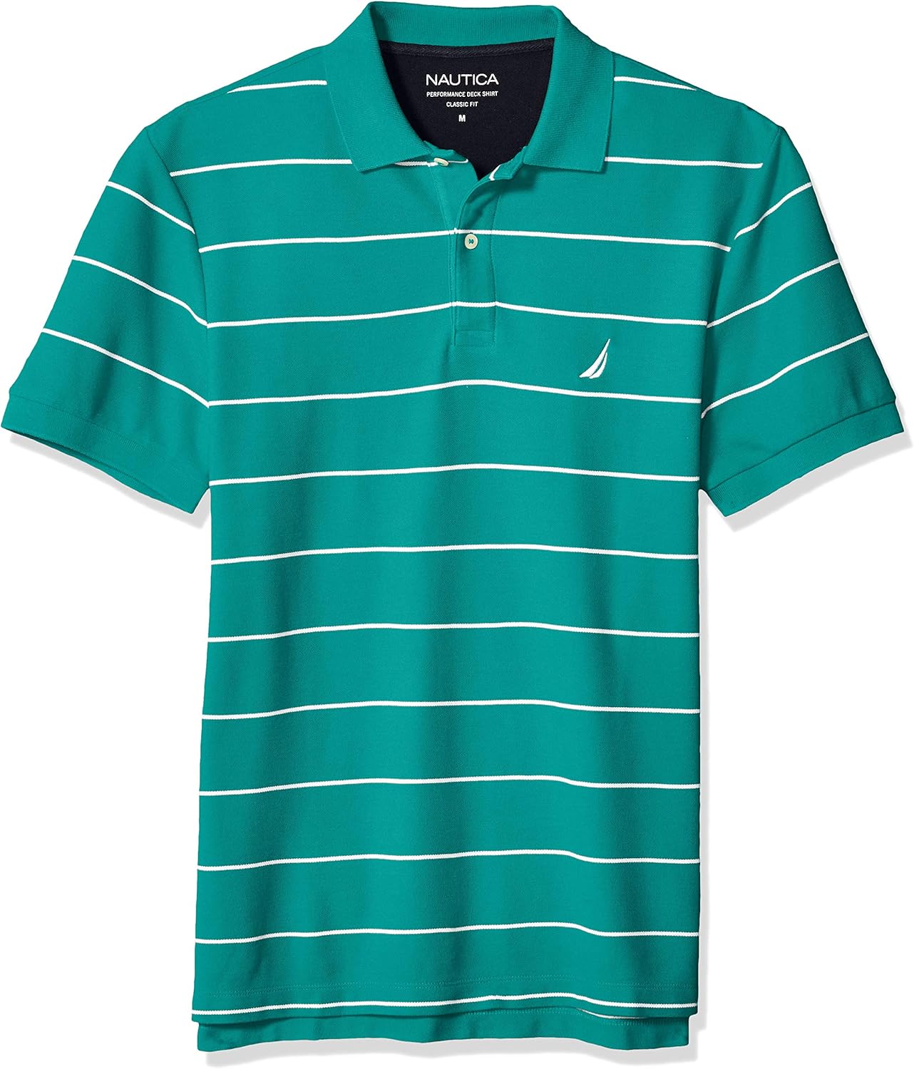 Nautica Men's Stripe Deck Anchor Polo at  Men’s Clothing store