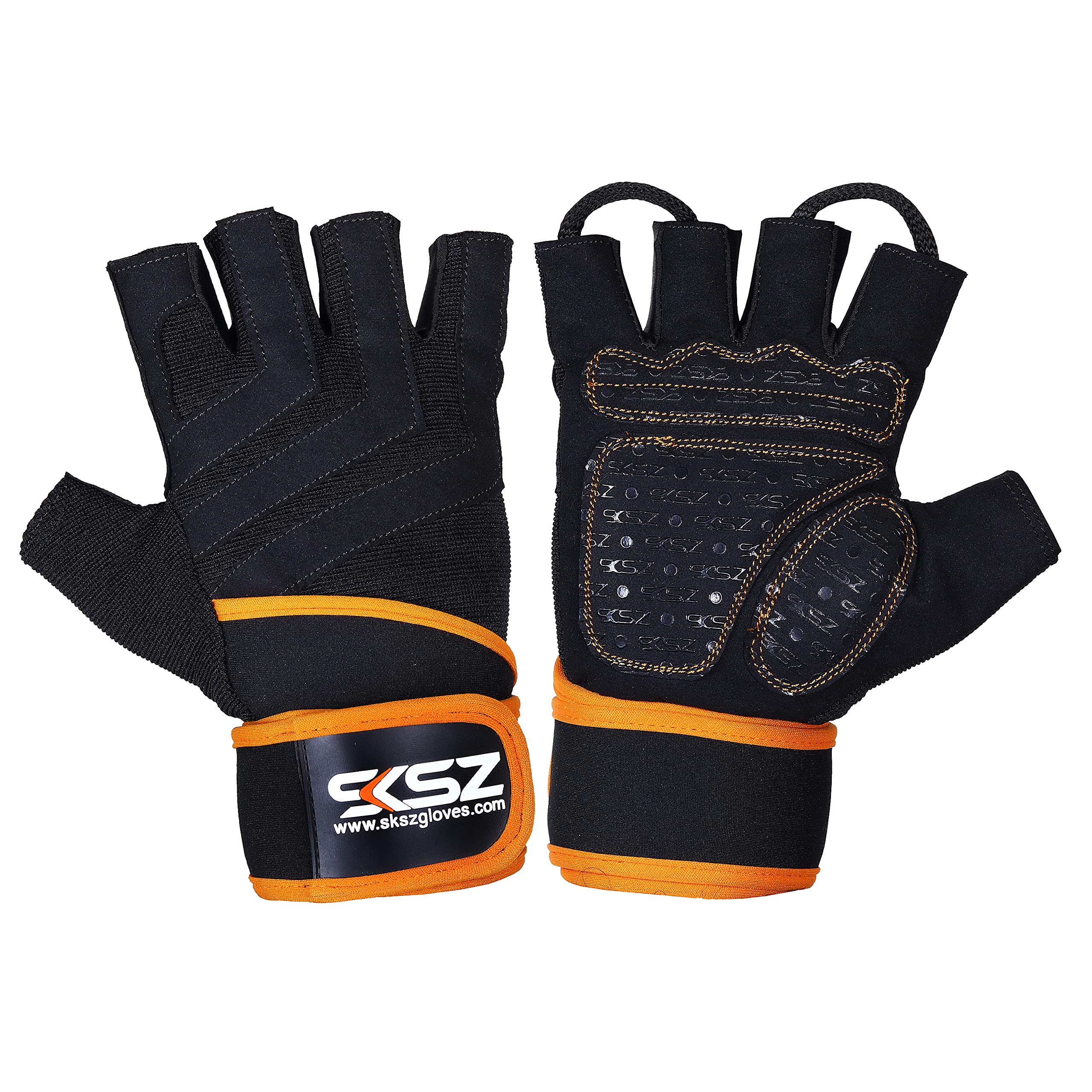 SKSZ LEATHER GYM GLOVES (Orange, M)