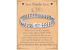 EFVISD Dad Son Grandson Uncle Nephew Brother Husband Boyfriend Gifts for Men Boys, Cuban Chain Link Bracelet Gifts Graduation Back to School Birthday Christmas Anniversary Valentines Day Gifts for Him Men Teen Boys