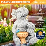 GIGALUMI Solar Garden Elephant Statue Mother Baby Figurine Lights Outdoor Decor view 6