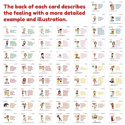 Learnworx Emotion Cards For Kids - 60 Feeling Flash Cards For Emotional Intelligence