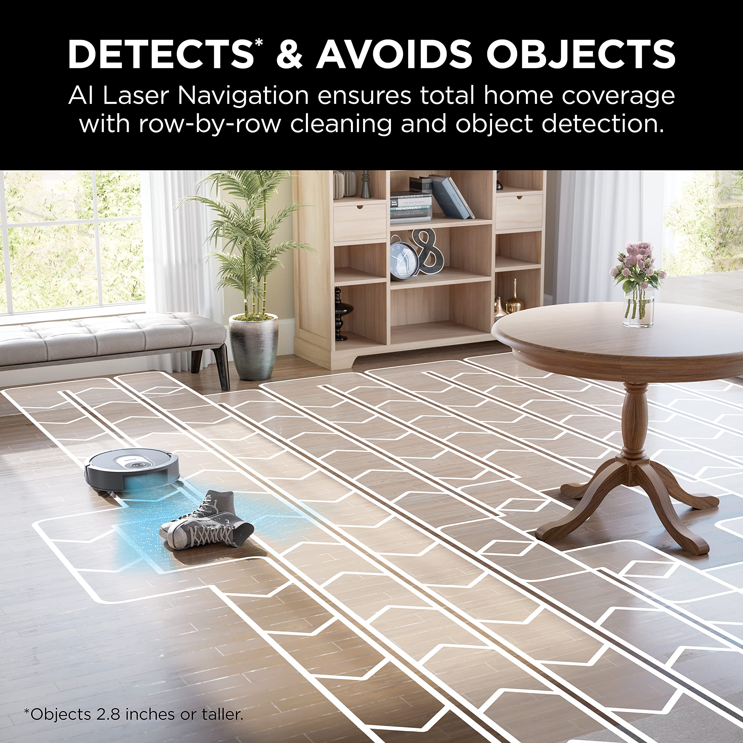 Shark AV2001 AI Robot Vacuum with Self-Cleaning Brushroll, Object Detection, Advanced Navigation, Home Mapping, Perfect for Pet Hair, Compatible with Alexa, Gray - View 4