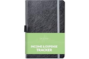 Skyline Income and Expense Tracker Notebook – Accounting Ledger Book for Bookkeeping – Accounting Book & Bookkeeping Record Book, Small Business Essential, A5 (5.8" x 8.3"), Hardcover (Black)