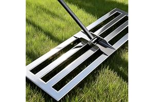 Lawn Leveling Rake, 30''x10'' Stainless Steel Lawn Leveler, Smooth Corners Do Not Hurt Turf, 79'' Non-Slip Handle and Heavy D