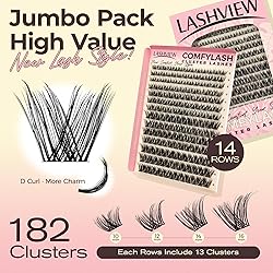 LASHVIEW Cluster Lashes 182pcs COMFYLASH D Curl