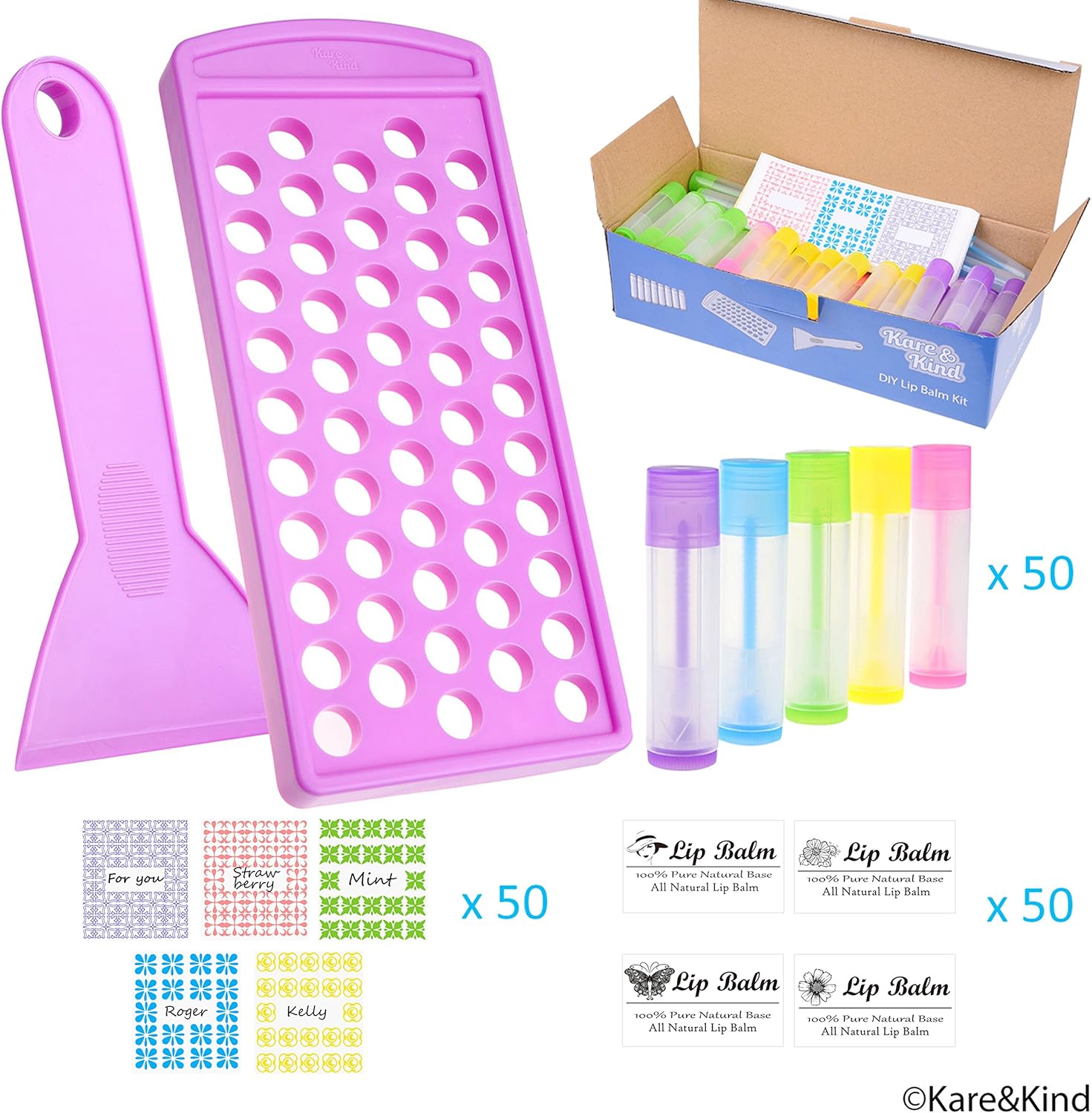 Lip Balm Crafting Kit Lip Balm Filling Tray and Spatula FDA