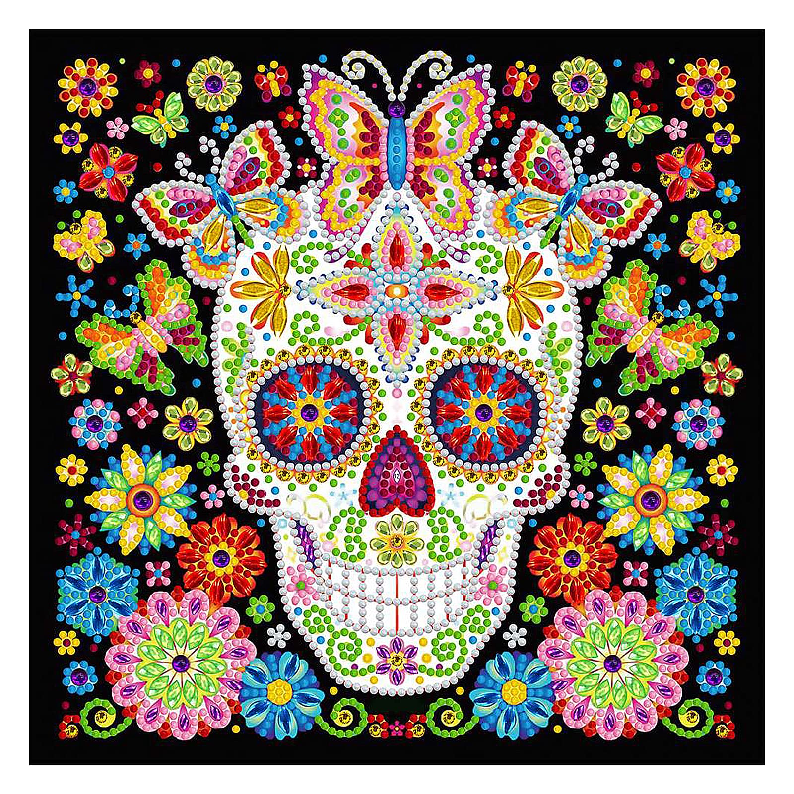MWOOT DIY 5D Luminous Diamond Art Painting by Number Kit,Special Shaped Rhinestone DIY Diamond Embroidery Painting Pictures Cross Stitch Craft Arts for Home Wall Decor (30 x 30CM),Skull