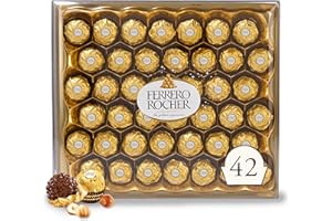 Ferrero Rocher, 42 Count, Premium Milk Chocolate Hazelnut, Chocolates for Gifting, 18.5 oz