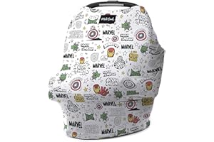 Milk Snob Original Marvel 5-in-1 Baby Cover, Breastfeeding, Car Seat, Carrier, Stroller, High Chair, Shopping Cart, Canopy, Baby Shower Gender Neutral Gifts, Nursing Top (Mighty Heroes)