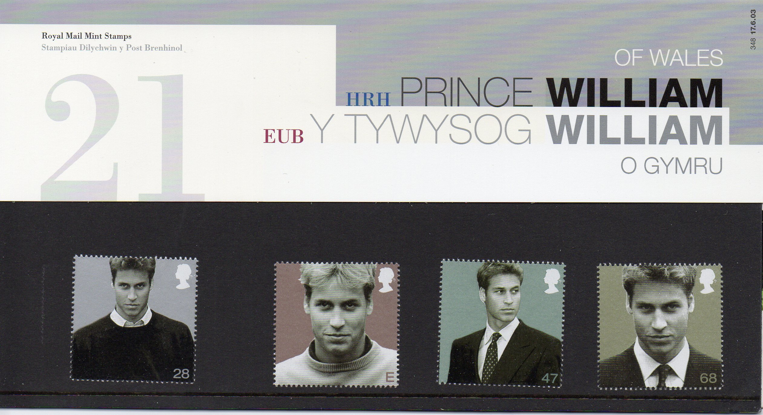 Prince William's 21st Birthday Stamps - Presentation Pack