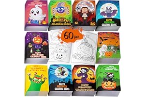 90shine 60PCS Halloween Coloring Books Party Favors for Kids - Hallowmas Trick or Treat Goodie Bag Stuffer Fillers Gifts Fun Activity Decorations Supplies