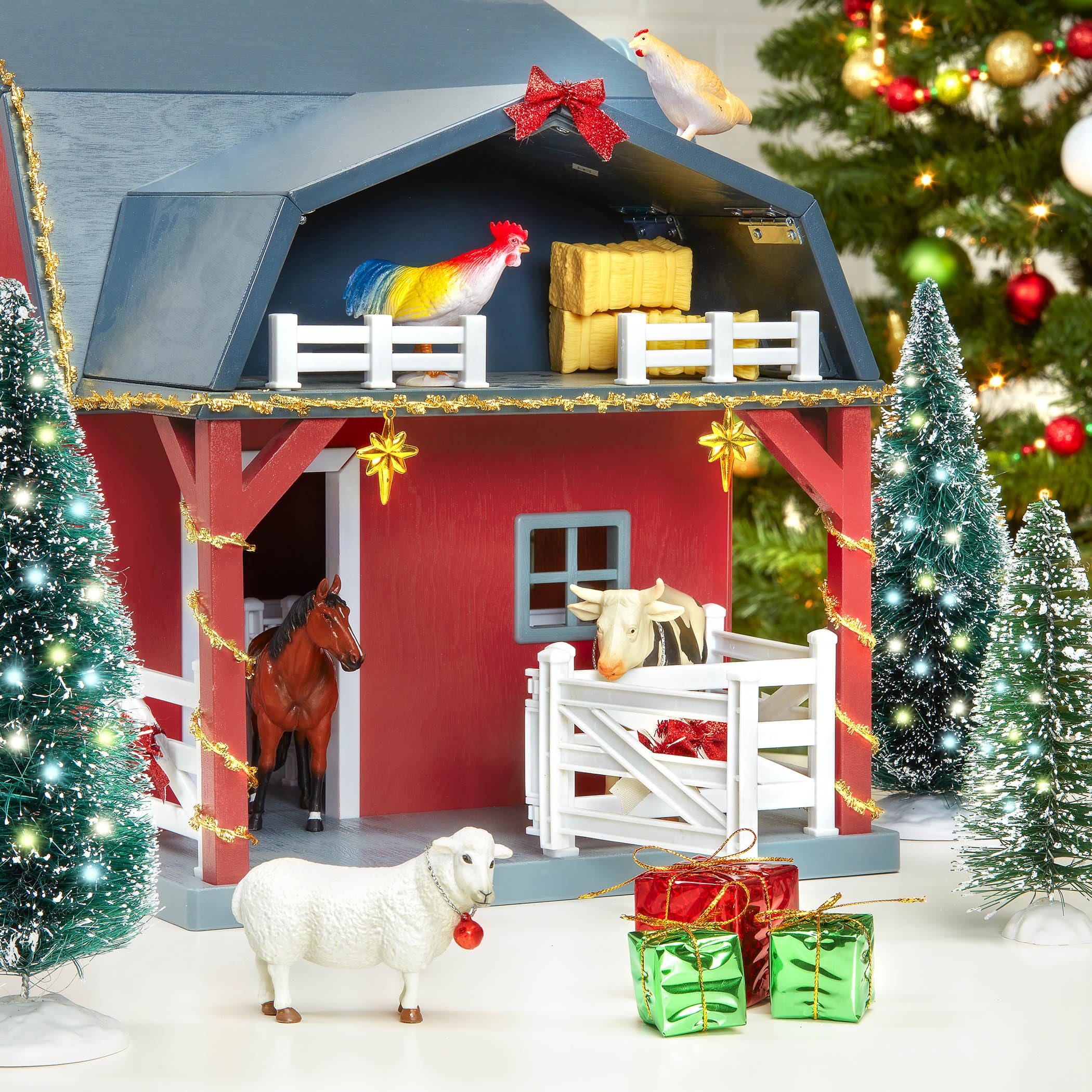 Terra by Battat – 20 Pieces Wooden Animal Barn Toy Set – Farm Animals & Play Fence – Pretend Play for Toddlers & 3+ Years – Educational Toys – Farmhouse Playset with Cute Animal Figures