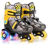 SULIFEEL Adjustable Toddler Roller Skates for Girls Boys Kids | Light Up Flash Wheels, Three-Point Type Balance, Suitable for Beginners, Indoor Roller Skating