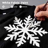Nicpro 8.45 oz White Fabric Paint Permanent Non-Toxic for DIY Crafts view 2
