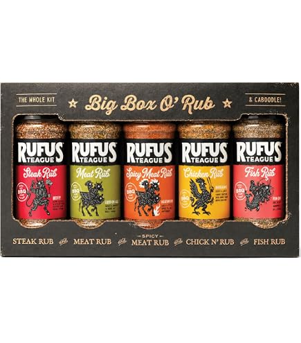 Rufus Teague Fish Rub, Award-Winning Flavor for Seafood, 6.4 oz, 2-Pack