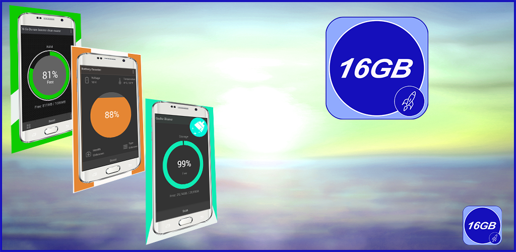 16GB Ram clean master Speed Booster clean