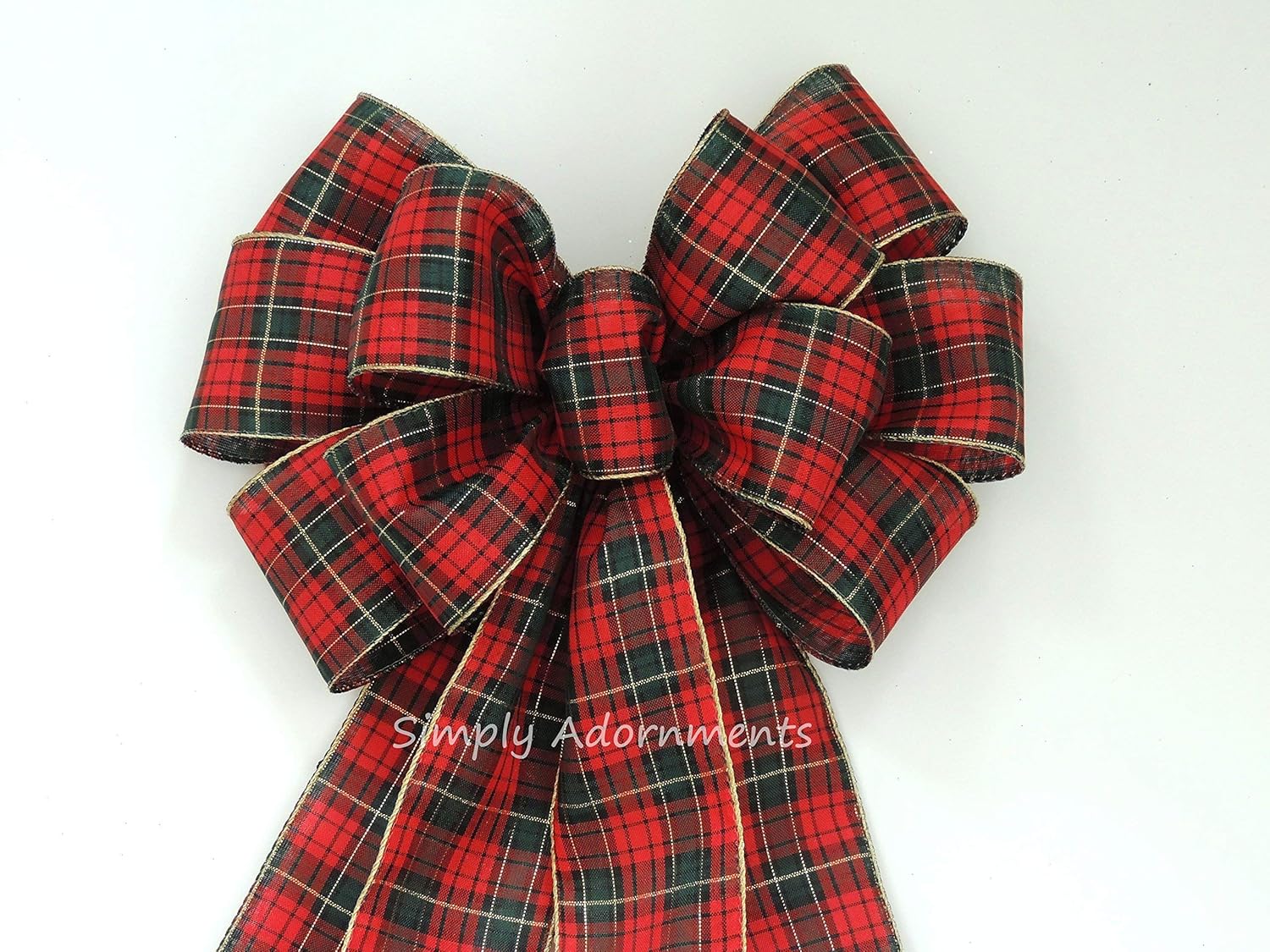 Tartan Woodland Christmas Bow Christmas Country Plaid Bow Red Green