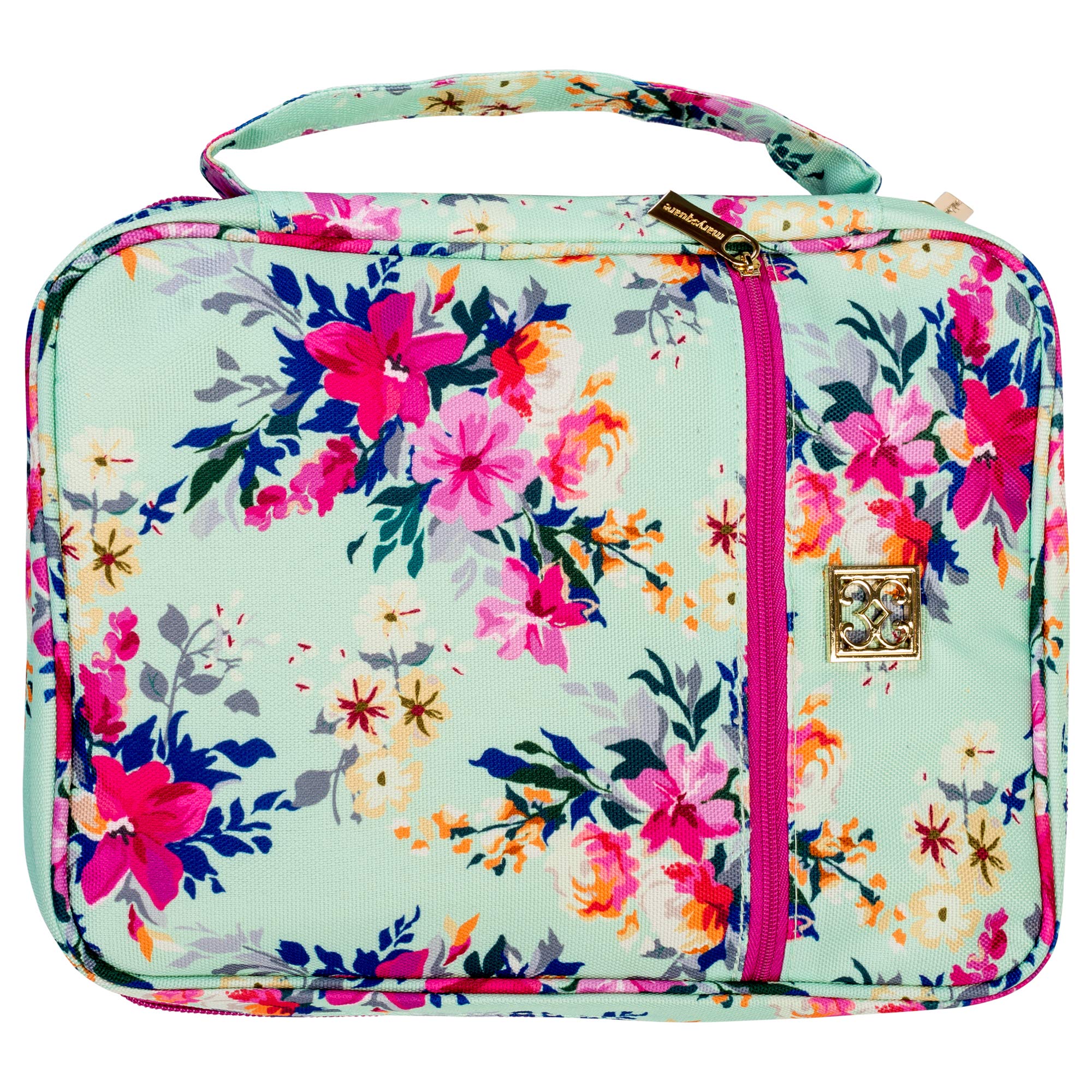 Mary Square Lexington Floral Pattern 8 x 10.5 Inch Polyester Zippered Bible Cover Case with Handle