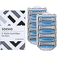 Amazon.com: Amazon Brand - Solimo 5-Blade Razor Refills for Men with ...