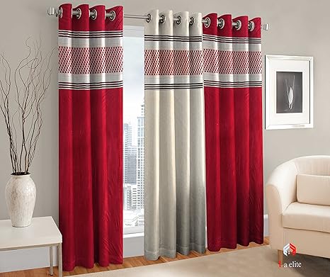 Buy Curtains Long Door Size 4feet X 9 Feet Set Of 3 Pcs Three